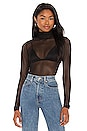 view 1 of 4 Mesh Turtleneck Top in Black