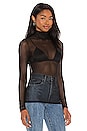 view 2 of 4 Mesh Turtleneck Top in Black