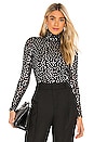 view 1 of 5 Mesh Sequin Turtleneck in Black & Silver