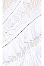 view 4 of 4 Asymmetrical Embroidered Ruffle Dress in White