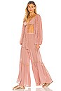 view 4 of 5 Wide Leg Embroidered Pants in Blush