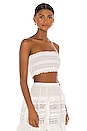 view 2 of 5 TOP CORTO RUCHED in White