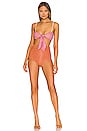 view 1 of 4 Cutout Metallic Bikini Set Orange & Pink in Orange & Pink