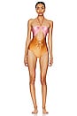 view 1 of 3 Colorblock One Piece in Gold & Pink