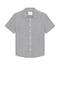 view 1 of 4 Cairo Short Sleeve Linen Shirt in Blue Grey