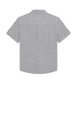 view 2 of 4 Cairo Short Sleeve Linen Shirt in Blue Grey