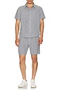 view 4 of 4 Cairo Short Sleeve Linen Shirt in Blue Grey