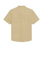 view 2 of 4 Cairo Short Sleeve Linen Shirt in Dark Khaki