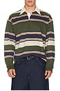 view 3 of 4 Rugby Shirt in Green Rugby Stripe