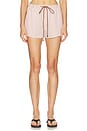 view 1 of 6 Este Drawstring Shorts in Raspberry Stripe