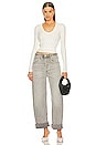 view 5 of 5 Ayla Baggy Cuffed Crop in Quartz Grey