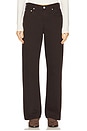 view 1 of 6 Lindz Low Rise Easy Straight Jeans in Carob