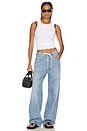 view 4 of 4 Petite Brynn Drawstring Jeans in Blue Lace