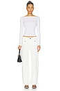 view 5 of 6 Nora Patch Pocket Trouser Jeans in Soft White