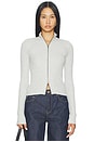 view 1 of 4 Zip Cardigan in Heather Grey