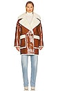 view 2 of 4 Elodie Shearling Coat in Camel Shiny Napa