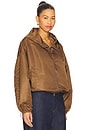 view 3 of 5 Cropped Windbreaker in Brown