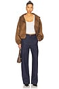 view 5 of 5 Cropped Windbreaker in Brown