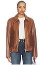 view 1 of 5 Zip Front Bomber Jacket in Praline