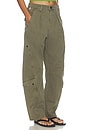 view 3 of 7 Ciela Balloon Utility Pant in Tea Leaf