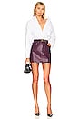 view 4 of 4 Beatnik Mini Skirt Recycled Leather in Pickled Beet