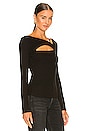 view 2 of 4 Iris Long Sleeve Cut Out Top in Black