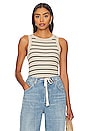 view 1 of 4 Isabel Rib Tank in Oatmeal Stripe