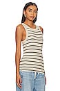 view 2 of 4 Isabel Rib Tank in Oatmeal Stripe
