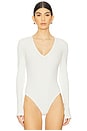 view 2 of 5 Helsa Deep V Bodysuit in Pashmina