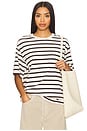 view 1 of 4 Goldie Tee in Chocolate Stripe