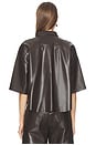 view 3 of 4 Frances Cropped Cape Button Up in Chocolate