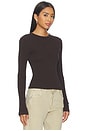 view 2 of 4 Pilar Waffle Crewneck Top in Chocolate