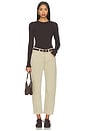 view 4 of 4 Pilar Waffle Crewneck Top in Chocolate
