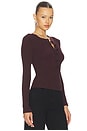 view 2 of 4 Varra Henley Top in Mahogany