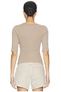 view 3 of 4 Nali Short Sleeve Henley Top in Sandatlas