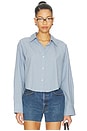 view 1 of 4 Ana Cropped Shirt in Banker Blue Plaid
