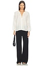 view 4 of 4 Paro Linen Blouse in Vanilla