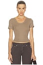 view 1 of 4 Maude U Neck Tee in Cocoa