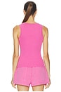 view 3 of 4 Isabel Rib Tank in Raspberry