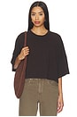 view 1 of 4 Crop Cape Tee in Chocolate