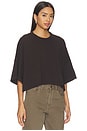 view 2 of 4 Crop Cape Tee in Chocolate