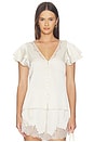 view 1 of 5 Lola Flutter Lace Sleeve Top in Cream