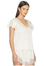 view 2 of 5 Lola Flutter Lace Sleeve Top in Cream