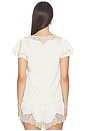 view 3 of 5 Lola Flutter Lace Sleeve Top in Cream