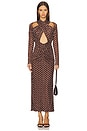 view 1 of 3 Rosalie Dress in Brown Polka Dots
