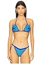 view 1 of 4 Trinidad Flowers Bikini Top in Blue