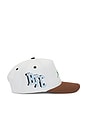 view 3 of 4 5 Panel Snapback Hat in Pale Blue & Brown