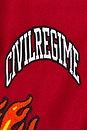 view 5 of 6 Flames Varsity Letterman Jacket in Butter & Red