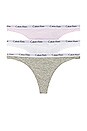 view 1 of 4 Carousel 3 Pack Thong in Stripe Charm, Grey Heather & White