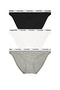view 1 of 6 Calvin Klein Carousel Bikini 3 Pack in Heather Grey, White & Black